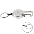 1pc Retractable Pull Key Ring Chain Clip Carabiner Holder Recoil Extends To 50cm. 