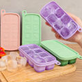 8 Compartments 3D Square Ice Cube Tray with Lid Silicone Candy Ice Mold DIY Moulds Ice Ball Maker Kitchen Tools. 