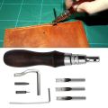 【Versatile】 Portable 7 In 1 Leather Trimmer Trenching Pressing Beveller Groover Cutting Multifunction Leather Trimming Tool Leather.