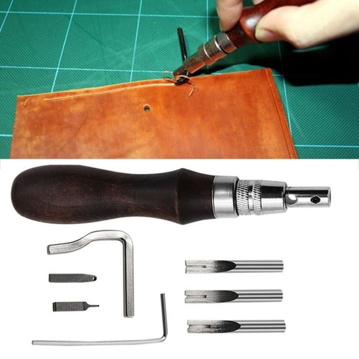 【Versatile】 Portable 7 In 1 Leather Trimmer Trenching Pressing Beveller Groover Cutting Multifunction Leather Trimming Tool Leather