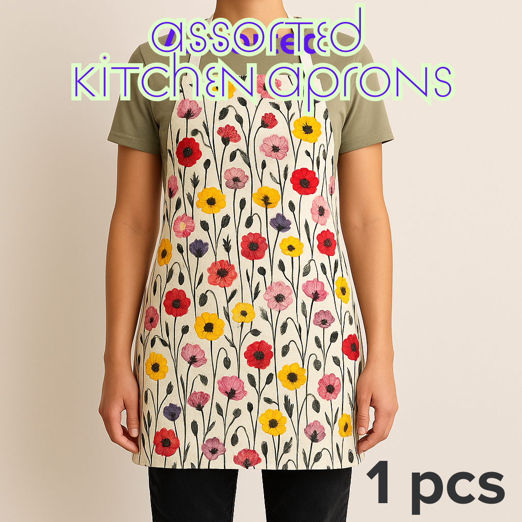 1 pcs 100% Exported Cotton Printed Assorted Kitchen Apron