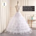 6-Hoops Underskirt Women Petticoat Wedding Dress Pleated Crinoline White a Line Floor Length Under Skirt Cancan Pettidresses.