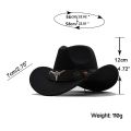 (NEW)New Wome Men Black Wool Western Cowboy Hat Gentleman Jazz Sombrero Hombre Cap Dad Cowgirl Hats Size 56-58cm.