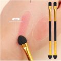 2pcs Professional Double-Ended Eyeshadow Brush Soft Artificial Fibre Sponge Head Brushes Easy To Cover Eyeshadow Makeup Cosmetic Tool.