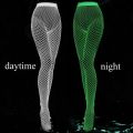Luminous Fishnet Stockings for Moving One-pieces Mesh Leggings Tights High Waist Perspective Glow In The Dark Lingerie.