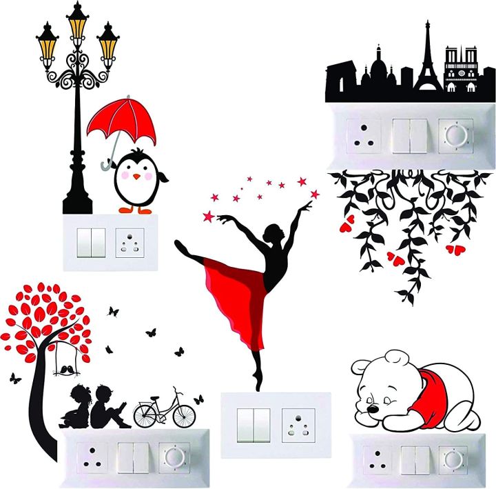 5-Piece Transparent Decorative Stickers - Multi-Use Design