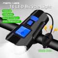 USB Bicycle Waterproof Rechargeable 3 In 1 Light + Horn + Speedometer 6 Mode Horn Flashlight Cycle Bike Speedometer Led Front Lights Cycling Headlight. 