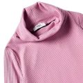 Long Sleeve Ribbed Turtle Neck T-shirt - Pink.