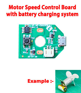 Motor Speed Control Circuit with 3.7V battery charging system Output 4.2V