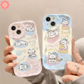 Creative Candy-Colored Stars Cartoon Puppy Kitten Phone Case Compatible For IPhone 15 7Plus 11 14 13 12 Pro Max 7 XR X 6 8 6S Plus XS MAX SE 3D Wavy Curved Edge Soft Cover. 