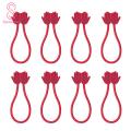 Magnetic Cable Tie 8pcs Silicone Magnetic Tie Red Hand Shape Cable Management Kit Industrial Strength Anti-tangle Cord Organizer for Heavy-duty Cable Tie. 