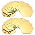 24 Pcs DIY 3D Mirror Hexagon Decal Art Mural Wall Sticker Home Decor Removable Gold.