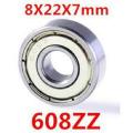 10 pcs. Ball bearings miniature deep groove ball bearings 608 ZZ 8 x 22 x 7mm Bearing Steel. 