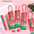 Withbetter 5Pcs/Set Christmas Stationery Set Pencil Ruler Eraser Sharpener Cute Pencil Set Portable Stationery Gift Box For School Gir Boy Gift HG. 