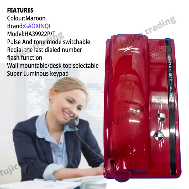 Gaoxinqi%20HA39922P/T%20Land%20Line%20Telephone%20or%20Intercom%20Set%20-Maroon%20-%20Image%203