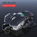 HXSJ J600 Mechanical Wired Mouse Gaming Mouse for Gamer PC Laptop Desktop 9 Key RGB Light Effect Mouse Six Adjustable 6400 DPI Programmable Breathing Backlit（Black）. 