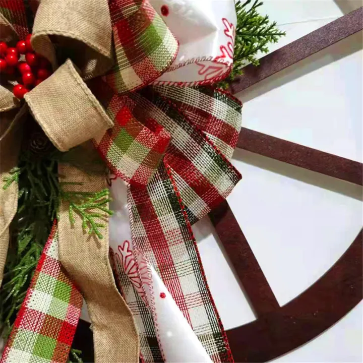 Red%20Wagon%20Wheel%20Wreath%20with%20Ribbons%20Pine%20Berries%20Vintage%20Farmhouse%20Wreath%20for%20Front%20Door%20Christmas%20Decorations%20Wreath%20for%20Window%20Outdoor%20Winter%20Wreath%20Home%20Garden%20Garland%20-%20Image%205