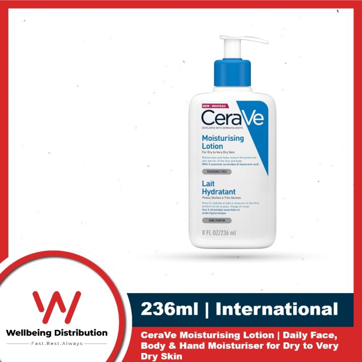 CeraVe Moisturising Lotion | 236ml | Daily Face, Body & Hand Moisturiser for Dry to Very Dry Skin