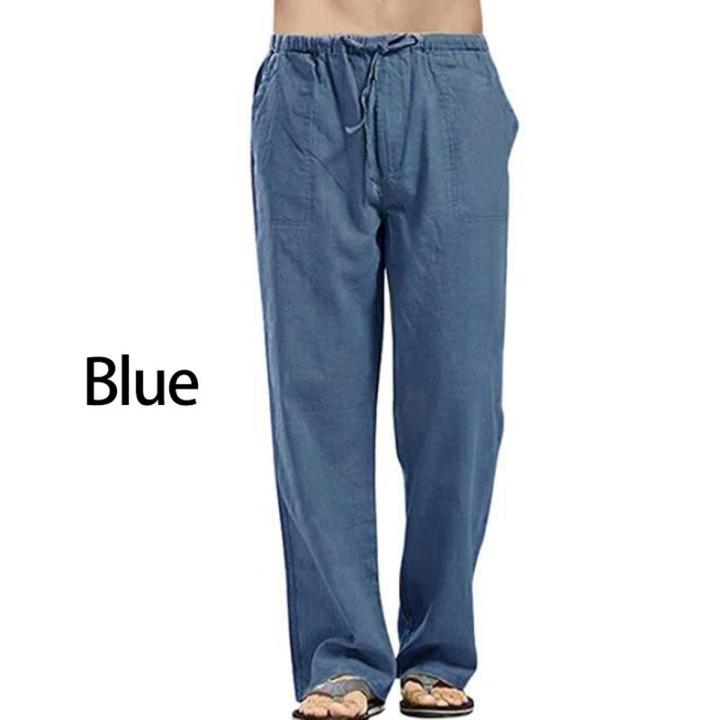 Men'S Linen Trousers  Fashionable And Simple Linen Casual Loose Pants High Quality All-Match Trendycket Trousers