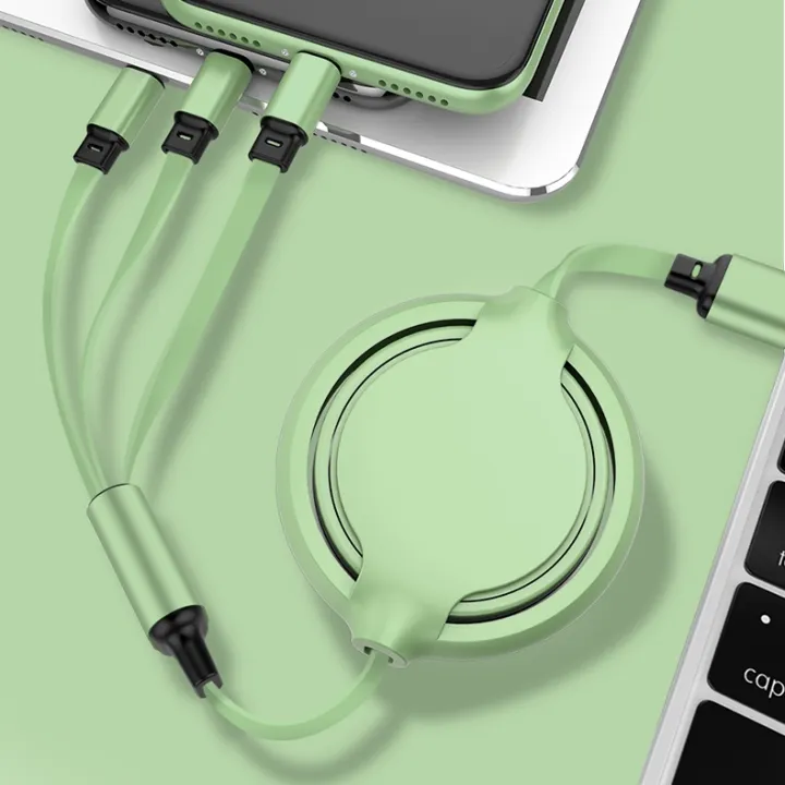 (New)3.5A%20Liquid%20Silicone%203%20in%201%20USB%20to%20USB-C%20/%20Type-C%20+%208Pin%20+%20Micro%20USB%20Retractable%20Data%20Syn%20Charging%20Cable%20-%20Image%208