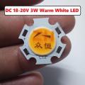 WARM White 3W LED SMD Chip DC 18-20V C12 With Metal Plate Heatsink Heat Sink Aluminum Base 20mm PCB DIY LED Light Bulbs. 