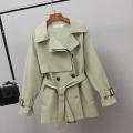 Fashion Women Trench Coat Spring Autumn Vintage Belt Double Breasted Khaki Trench Outwear Slim Office Ladies Overcoat Y541(null). 