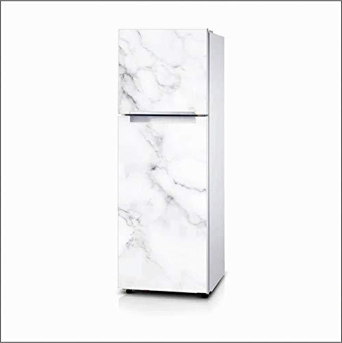 Fridge Wallpaper Vinyl Natural White Marble and 3D Background , Warp, Skin Sticker (200 x 60cm)