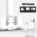 3in1 Multifunction Table Lamp LED Four-headed Folding With Fan Calendar Clock USB Rechargeable Desk light 3 color Reading Lamp.