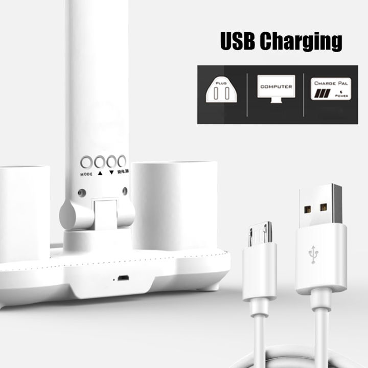 3in1%20Multifunction%20Table%20Lamp%20LED%20Four-headed%20Folding%20With%20Fan%20Calendar%20Clock%20USB%20Rechargeable%20Desk%20light%203%20color%20Reading%20Lamp%20-%20Image%205