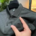 DYXUE Summer Luxury Seamless Design Solid Color Cool Short-sleeved brand Polo Shirt Men's Waffle Lapel Diamond Print Top M-4XL.