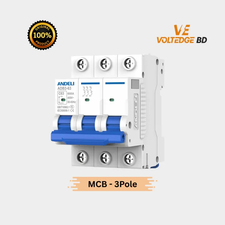 ANDELI MCB (ADB3-63) TRIPPLE POLE | Daraz.com.bd