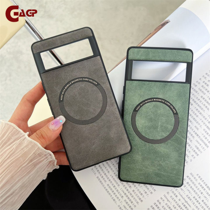 Luxury Magsafe Soft Leather Case For Google Pixel 7 8 Pro 6 XL 7A 6A Magnetic Wireless Charging Skin Feel Shockproof Back Cover