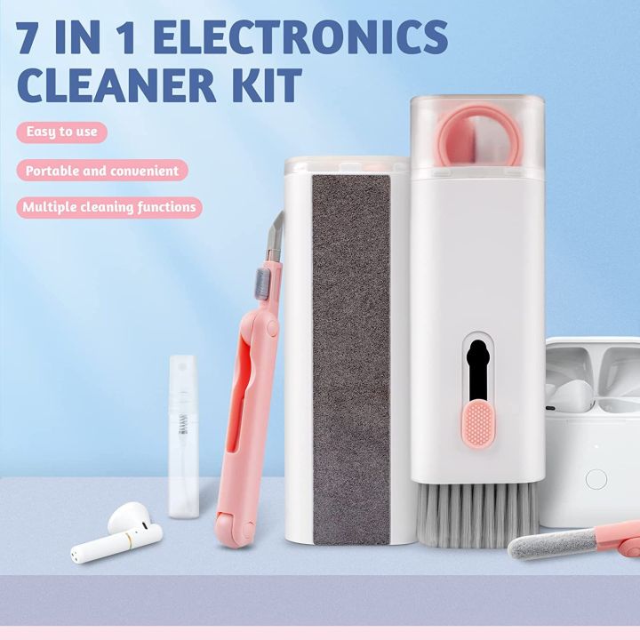 7-in-1 Computer Keyboard Cleaner Brush Kit Earphone Cleaning Pen for Headset Keyboard Cleaning Tools Cleaner Keycap Puller Kit