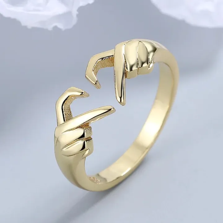 Creative%20Hands%20Than%20Heart%20Ring%20Simple%20Romantic%20Love%20Gesture%20Couple%20Rings%20For%20Women%20Fashion%20Wedding%20Jewelry%20-%20Image%204