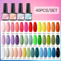 60/40/20Pcs Gel Nail Polish Set Vernis Semi Permanent UV Gel Varnish for Manicure Set Soak Off Nail Kit Base Top Coat Kits. 