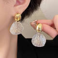 Fashionable and Simple Fan-Shaped Shell Temperament Drop Female Earrings for Women Jewelry Party Girl Accessories Gifts New 2024 - Earrings for Girls Simple Stylish. 