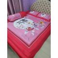 Cotton Double Size Twill Panel Bed Sheet king size 4 pis 100% colour gurrenty.