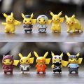 10pcs/sets cartoon movie Pokemon Action figure mini toys dolls 4CM Pikachu Action figure model children gifts birthday gifts.