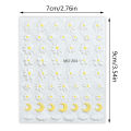 Spring Oil Painting Flower Nail Stickers 5D Relief Nail Art Stickers Decals Manicure Charms Adhesive Nail Stickers Yao Store.