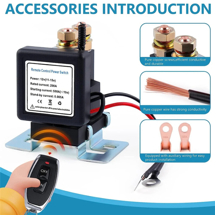 Battery%20Switch%20Relay%2012V%20500A%20Remote%20Control%20Power%20Switch%20Quick%20Disconnect%20Cut%20Off%20Isolator%20Switch%20Anti-Theft%20Switch,%20Easy%20to%20Use%20Fine%20Workmanship%20-%20Image%207