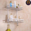 Premium 2 - Layer Bathroom Aluminum Shelf - Stainless Steel Construction - Compact Design (6 x 38 x 15 cm) - Brand New - Quick and Easy Installation - Lightweight (0.5kg).