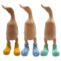 Resin Duck Statue Garden Sculpture Cute Cartoon Ducks Wearing Spotted Wellies Boot Good Luck Figurine Easy to Use Blue-S.