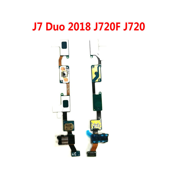 【Prime deal】 Home Button keypad Sensor Audio Jack Headphone Flex Cable For J7 Duo 2018 J720F J720