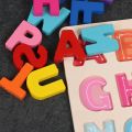 Montessori Wooden Puzzle 3D Alphabet Letters Number Matching Game Baby Kids Toys Education Learning Toy for Children 2 to 4 Year. 
