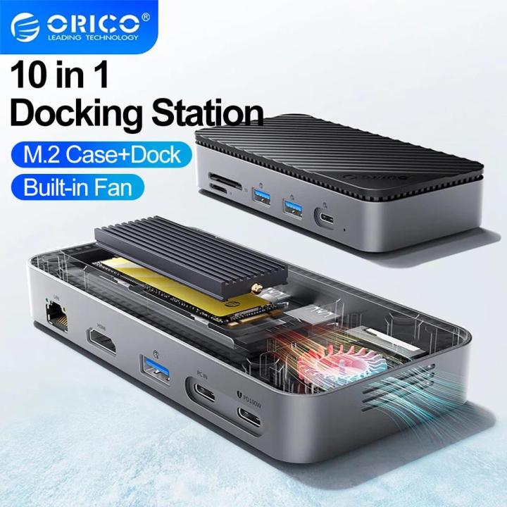 ORICO USB C HUB with Cooling Fan NVMe SATA SSD