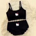 Sanrio Sports Bra Hello Kittys Kuromi Kawaii Anime Print Sports Underwear Simple Comfortable Brassiere Bra Panties Set Girl Gift. 