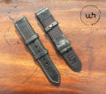 New Leather Watchband Wrist Strap 20mm 22mm 24mm With Silver Stainless Steel Buckle.