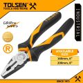 TOLSEN ( 6" | 8" ) Combination Pliers CrV, Black Finish, Industrial Grade, GRIPro Series, Available in 2 Sizes ( 6" | 8" ), Model: 10015 | 10017. 