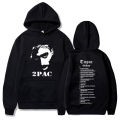 Rapper Tupac 2pac Print Hoodies Hip Hop Streetwear Men's Hoodie Shakur Tracksuits Punk Fleece Sweatshirts Loose Casual Pullover.