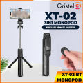 Gristel XT-02 In 1 Bluetooth Selfie Stick Horizontal and Vertical Shooting Mobile Phone Tripod Remote Control Selfie Stand for Making TikTok, Vlog Videos and Tripod Stand Selfie Stick for for Mobile and All Smart Phones.